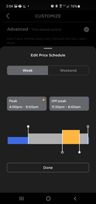 Advanced (time-based control) Mode